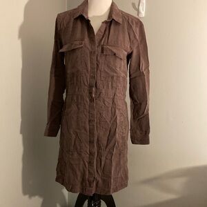 Anthropologie dark mauve Long Sleeve button down Dress